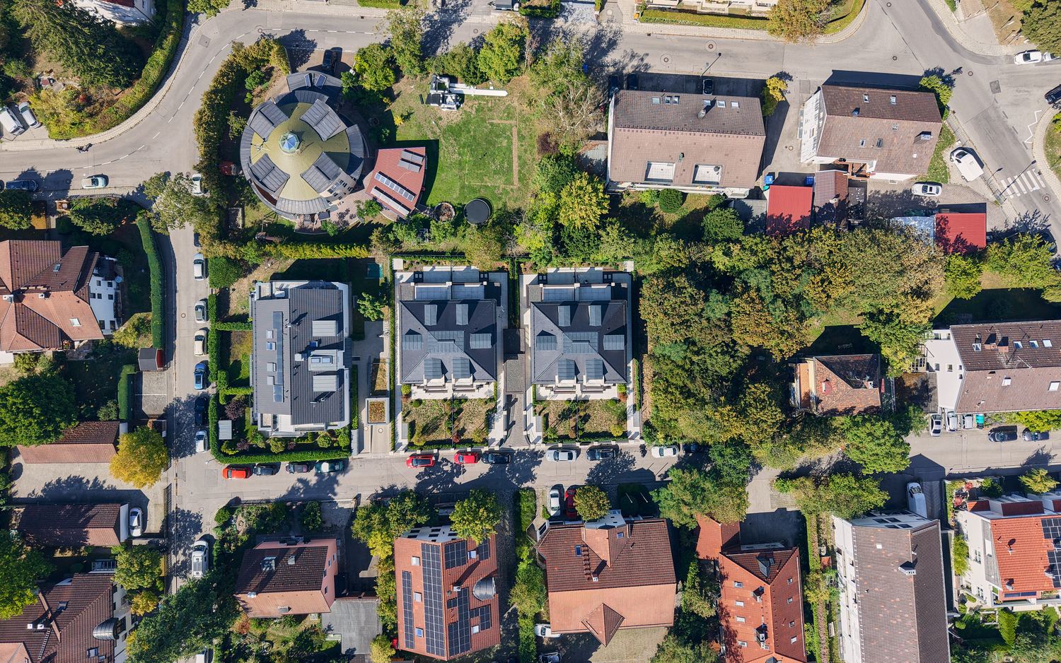 Draufsicht auf GIARDINO und die Nachbarschaft in der Sembdnerstraße